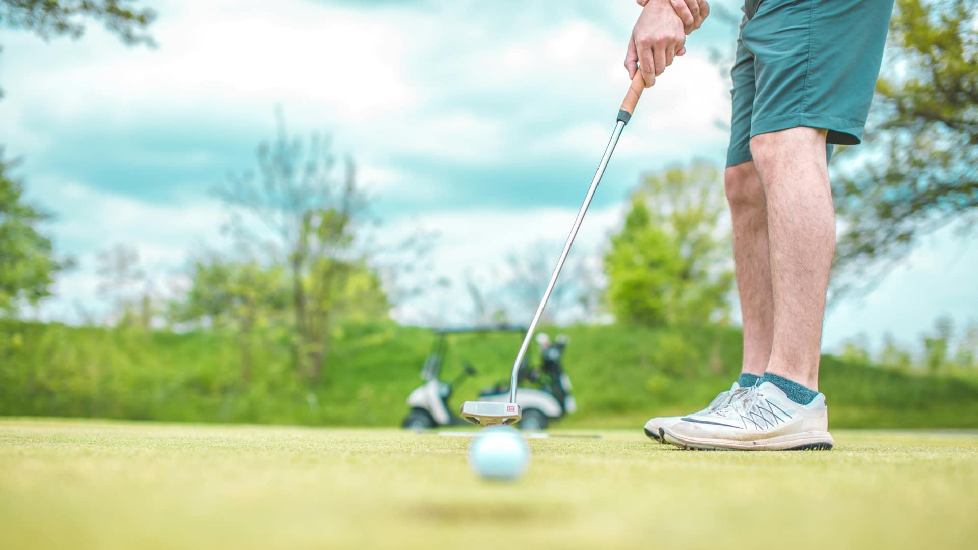 Golfer preparing to swing