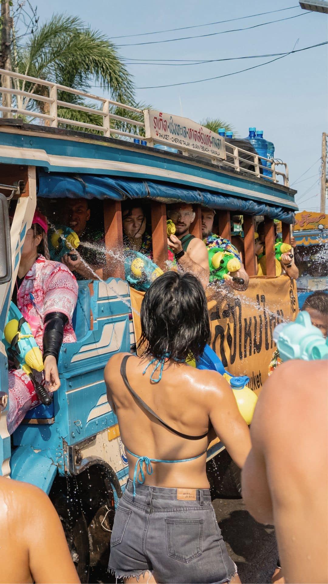 Songkran water fight